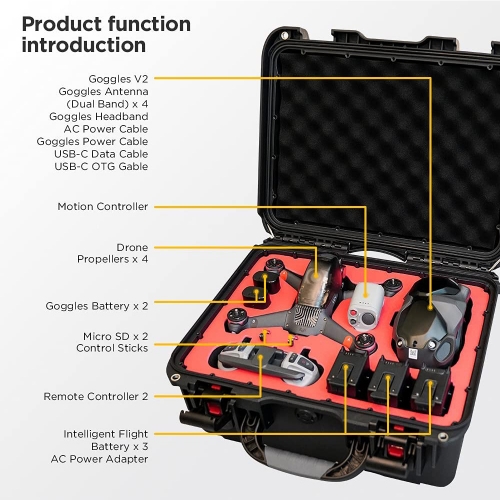 DJI FPV 드론 방수 방진 충격방지 케이스 배터리4개