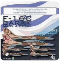 [사전 예약] D48043 1/48 Israeli Air Force F-16C "Barak" fuselage camouflage decal & masking paper & 3D printing set suitable for 1/48 Tamiya 61106