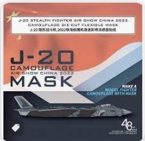 [사전 예약] D48090 1/48 J-20 STEALTH FIGHTER AIR SHOW CHINA 2022 CAMOUFLAGE DIE-CUT FLEXIBLE MASK FOR ACCURATE AIRFRAME PAINTING OF THE MENG LS-002 SCALE 1/48 KIT