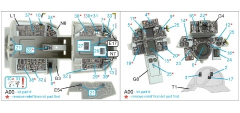 [사전 예약] QDS-48395 1/48 F-14A 3D-Printed & coloured Interior on decal paper (Hobby Boss) (Small version)
