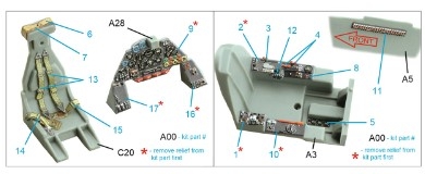 [사전 예약] QD72131 1/72 Do 335A 3D-Printed & coloured Interior on decal paper (Dragon/Hobby2000)