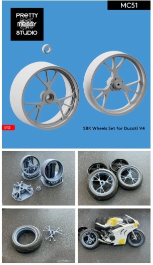 MC51 1/12 SBK Wheels For Ducati V4 for Tamiya