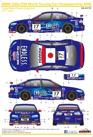 SK24178 1/24 BMW 320si E90 WTCC 2008 Liqui Moly Team Engstler #17