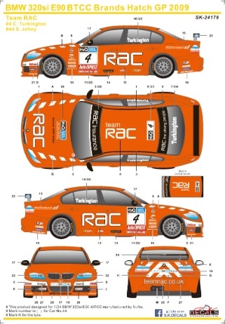 [사전 예약] SK24179 1/24 BMW 320si E90 BTCC Brands Hatch GP 2009 Team RAC