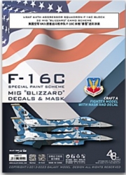 [사전 예약] D48072 1/48 F-16C 64TH AGGRESSOR MIG "BLIZZARD" CAMOUFLAGE DIE-CUT FLEXIBLE MASK &DECAL FOR ACCURATE AIRFRAME PAINTING OF THE KINETIC K48102 SCALE 1/48 KIT
