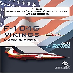 [사전 예약] D48083 1/48 F-104G STARFIGHTER "RED BARON" COLOR SEPARATION DIE-CUT FLEXIBLE MASK & DECEL FOR ACCURATE AIRFRAME PAINTING OF THE KINETIC k48083 SCALE 1/48 KI