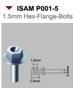 [사전 예약] ISAM P001-5 1.5mm Hex-Flange-Bolts (10 pcs)