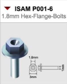 [사전 예약] ISAM P001-6 1.8mm Hex-Flange-Bolts (10 pcs)