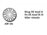 [사전 예약] AW – 06 1/35 Stug. III Ausf A, Pz III Ausf E-G Idler wheels.