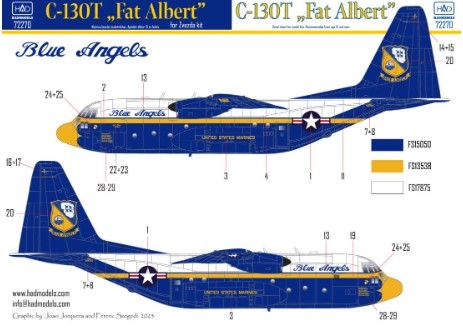 72270 C-130T Fat Albert decal sheet for Zvezda