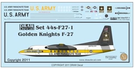 72-F27-1 1/72 US Army “Golden Knights” Fokker 27