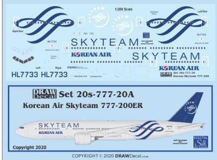 20-777-20A 1/200 Korean Air Skyteam 777-200ER