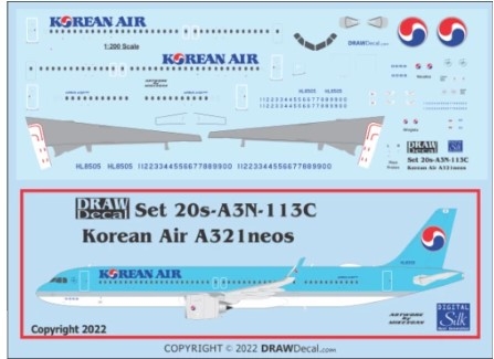 20-A3N-113C 1/200 Korean Air A321neos w/ Coroguard