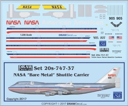 20-747-037 1/200 NASA Bare Metal 747 Shuttle Carrier