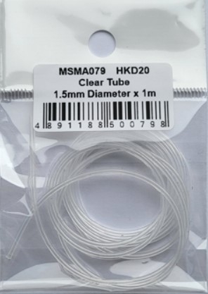 MSMA079 Clear tube 1.5mm diameter x 1m