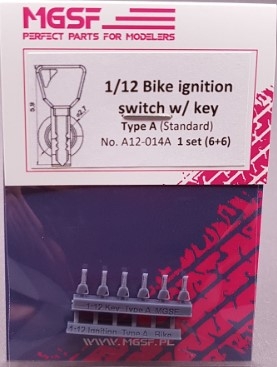 [사전 예약] A12-014A 1/12 Bike ignition switch with key Type A (motor kluczyk i stacyjka) 1/12
