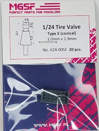 [사전 예약] A24-005E 1/24 Tyre Valve Type E (Wentyl - kształt stożka) 1/24