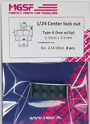 [사전 예약] A24-006A 1/24 Center Lock Nut A (Nakrętka centralna hex) 1/24