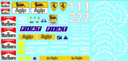 MSMD271 1/12 Ferrari 641/2 (F1-90) Sponsors Decal