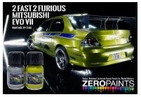 [사전 예약] ZP-1748 2 Fast 2 Furious Mitsubishi Evo VII Green/Yellow & Silver Paint Set 2x30ml