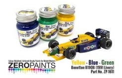 ZP-1611 Benetton B190B (1991 Livery) Yellow - Blue - Green Paint Set 3x30ml