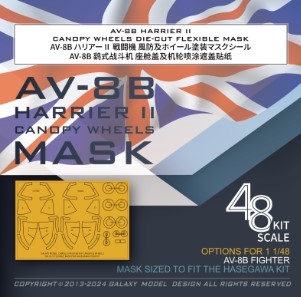 [사전 예약] C48052 1/48 AV-8B HARRIER II Canop wheels DIE-CUT Flexible Mask OF THE hasegawa SCALE 1/48 07228 KIT