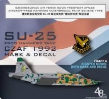 [사전 예약] D48077 1/48 CZECHOSLOVAK AIR FORCE SU-25 FROGFOOT ATTACK AIRCRAFT“FROG HAMMERS TANK”SPECIAL PAINT SCHEME 1992 MASK & DECAL FOR THE ZVEZDA 4807 SCALE 1/48 KIT