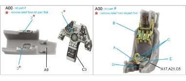 [사전 예약] QD72124 1/72 Harrier Gr.1/Gr.3 early 3D-Printed & coloured Interior on decal paper (Airfix)