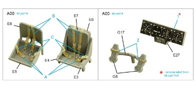 [사전 예약] QDS-48407 1/48 Go 242A-B 3D-Printed & coloured Interior on decal paper (ICM) (Small version)