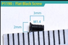 P1190 Flat Black Screw M1.4 x 3 mm 30pcs