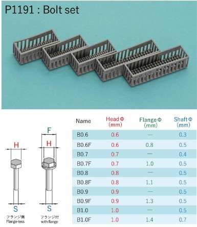 P1191 3D print rivets series [ Bolt set]