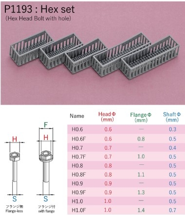 P1193 3D print rivets series [ Hex set]