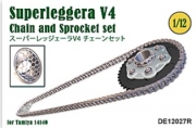 [사전 예약] 	DE12027R 1/12 Ducati Superleggera V4 Chain & Sprocket set (w/exhaust grille) for Tamiya
