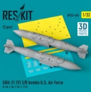 RS32-0465 GBU-31 (V) 3/B bombs U.S. Air Force (2 pcs) (B-1B, F-35, F-22, F-111C) (3D Printed) (1/32)