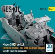 RSU32-0141 Mirage 2000D cockpit (Detailed edition) for Kitty Hawk / Zimimodel kit (3D Printed) (1/32