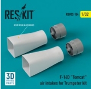 RSU32-0154 F-14D "Tomcat" air intakes for Trumpeter kit (3D Printed) (1/32)