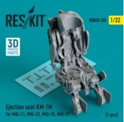 RSU32-0155 Ejection seat KM-1M for MiG-21, MiG-23, MiG-25, MiG-27 (1 pcs) (3D Printed) (1/32)