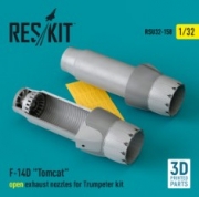 RSU32-0158 F-14D "Tomcat" open exhaust nozzles for Trumpeter kit (3D Printed) (1/32)