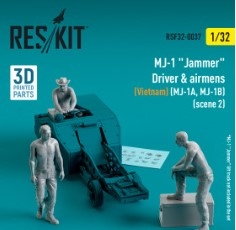 RSF32-0037 MJ-1 "Jammer" Driver & airmens (Vietnam) (MJ-1A,MJ-1B) (scene 2) (3 pcs) (3D Printed) (1/