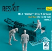RSF32-0039 MJ-1 "Jammer" Driver & airmens (Gulf War) (MJ-1B, MJ-1B/C) (scene 2) (3 pcs) (3D Printed)