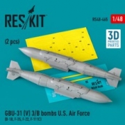 RS48-0465 GBU-31 (V) 3/B bombs U.S. Air Force (2 pcs) (B-1B, F-35, F-22, F-111C) (3D Printed) (1/48)