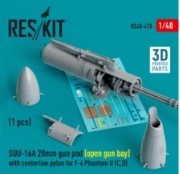 RS48-0470 SUU-16A 20mm gun pod (open gun bay) with centerline pylon for F-4 Phantom II (C,D) (1 pcs)