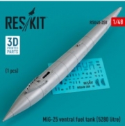 RSU48-0358 MiG-25 ventral fuel tank (5280 litre) (3D printed) (1/48)