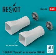 RSU48-0381 F-14 (B,D) "Tomcat" air intakes for GWH kit (3D Printed) (1/48)