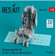 RSU48-0382 Ejection seat KM-1M for MiG-21, MiG-23, MiG-25, MiG-27 (1 pcs) (3D Printed) (1/48)