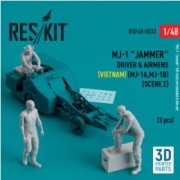 RSF48-0033 MJ-1 "Jammer" Driver & airmens (Vietnam) (MJ-1A,MJ-1B) (scene 2) (3 pcs) (3D Printed) (1/