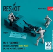 RSF48-0034 MJ-1 "Jammer" Driver & airmens (Gulf War) (MJ-1B, MJ-1B/C) (scene 1) (3 pcs) (3D Printed)