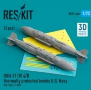 RS72-0466 GBU-31 (V) 4/B thermally protected bombs U.S. Navy (2 pcs) (F/A-18E,F, F-35B) (3D Printed)