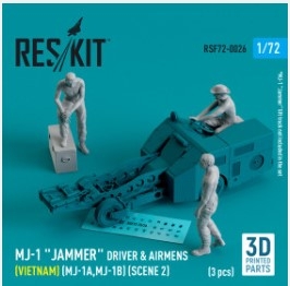 RSF72-0026 MJ-1 "Jammer" Driver & airmens (Vietnam) (MJ-1A,MJ-1B) (scene 2) (3 pcs) (3D Printed) (1/