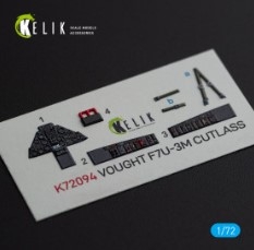 K72094 Vought F7U-3M Cutlass - interior 3D decals for Fujimi kit (1/72)